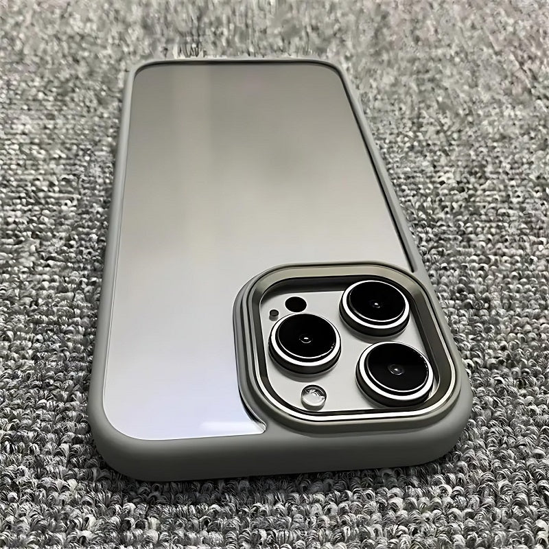 iPhone 15 Pro Max Hybrid Bumper Case With Camera Protection - Titanium