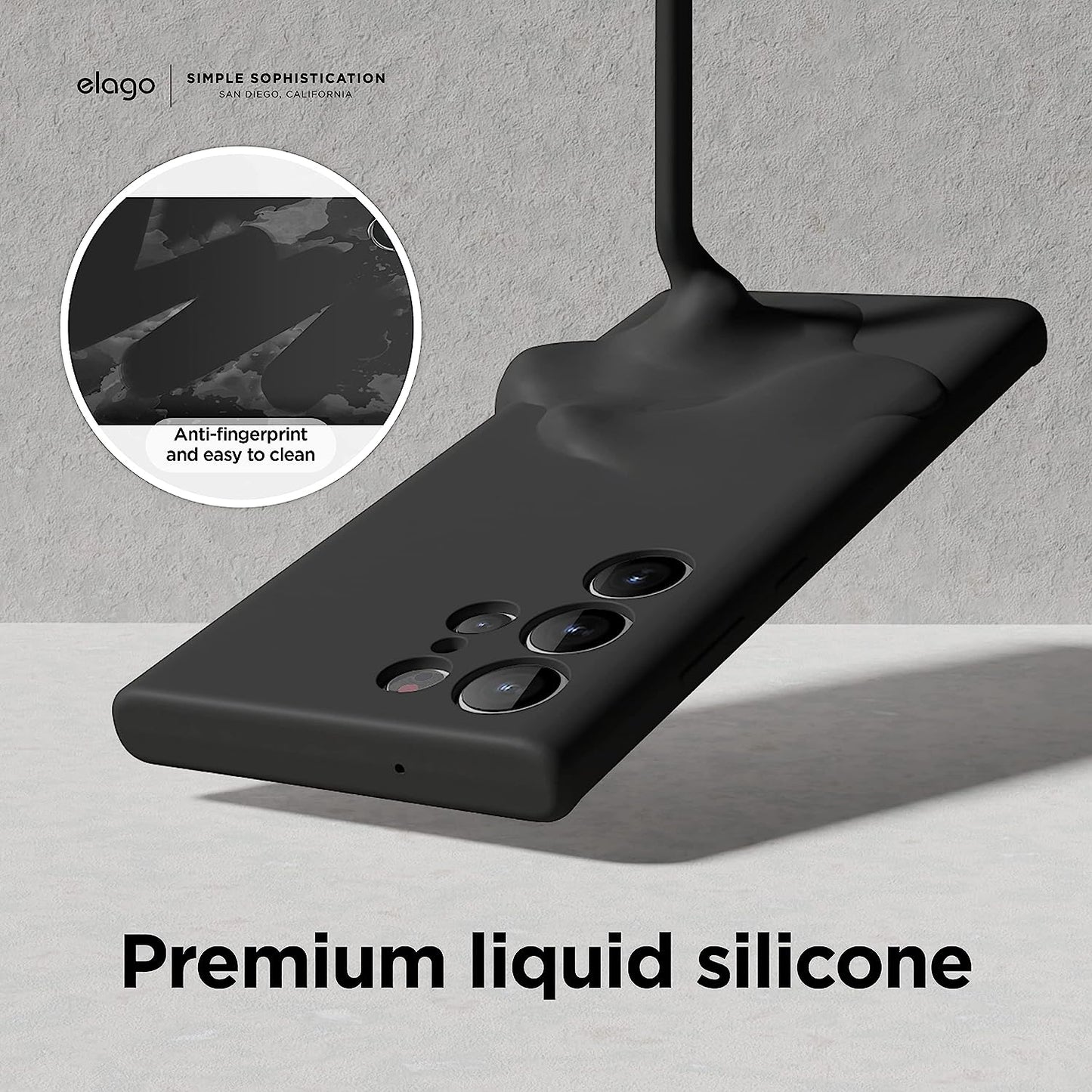 Samsung Galaxy S23 Ultra Liquid Silicon Case Inner Fabric - Black