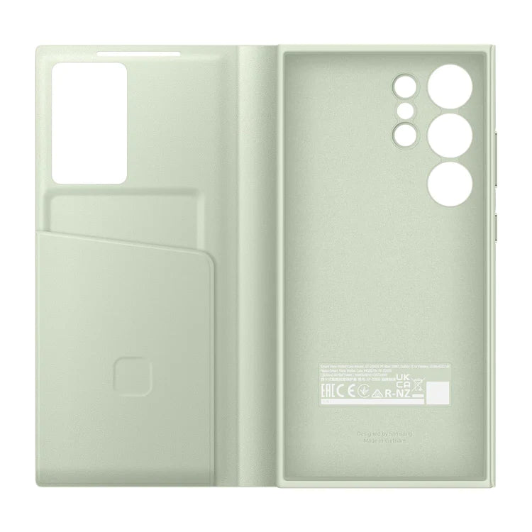 Samsung Galaxy S24 Ultra Smart View Window Flip Wallet Case with Control - Light Green