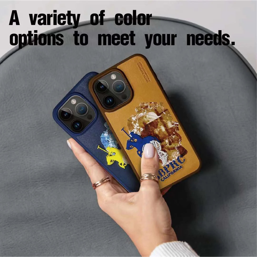 Santa Barbara Marcus Series Genuine Leather Case for iPhone 15 Pro - Titanium