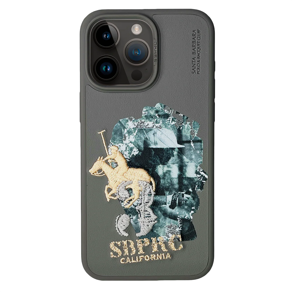 Santa Barbara Marcus Series Genuine Leather Case for iPhone 15 Pro - Titanium