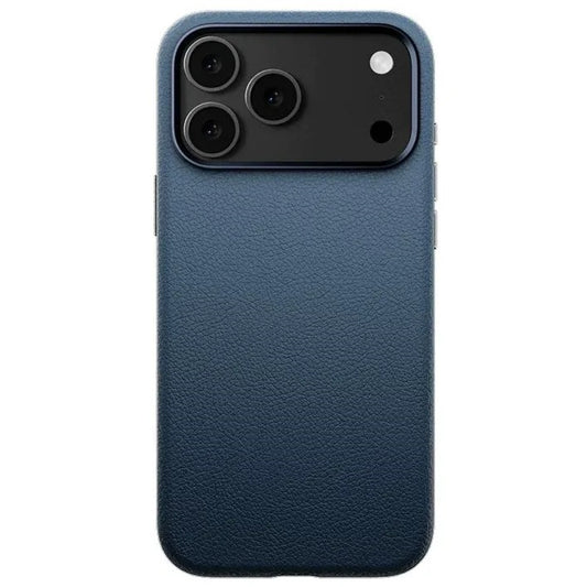iPhone 17 Pro Max Business Style Leather Case with Camera Control Button - Blue