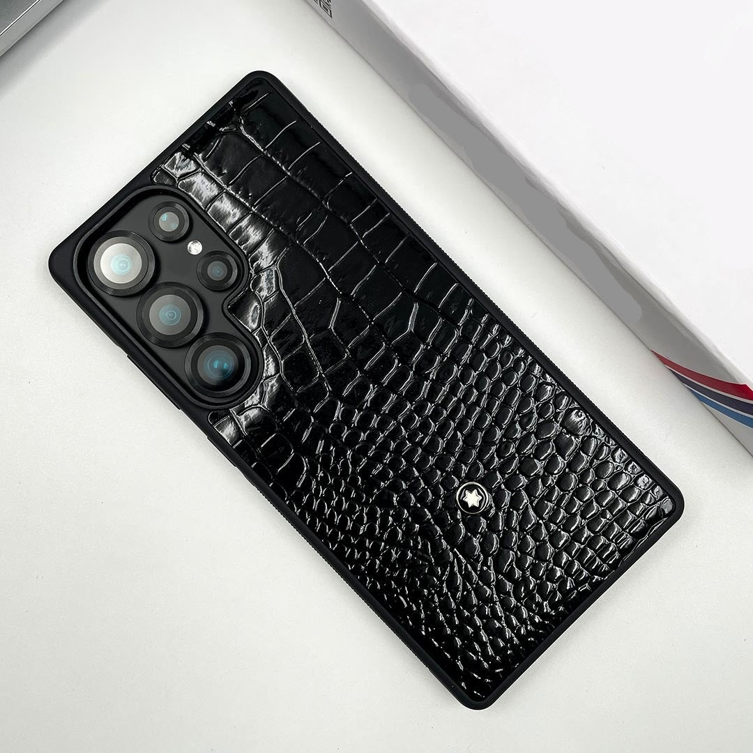 Samsung Galaxy S25 Ultra PU Leather Shine Case - Black