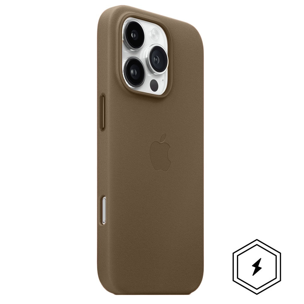 iPhone 16 Pro Max Leather Case with MagSafe Natural Titanium