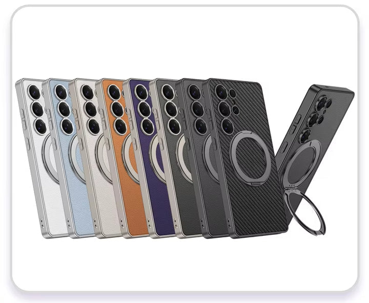 Samsung Galaxy S25 Ultra Crystal Ring Elite Leather Case