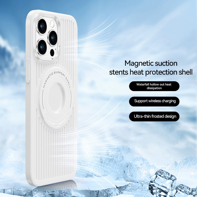 iPhone 15 Pro Hard Shell MagClap Magsafe Cooling Case - White