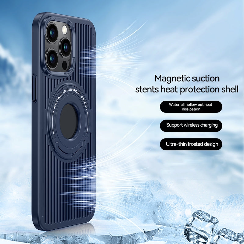 iPhone 15 Pro Hard Shell MagClap Magsafe Cooling Case - Blue