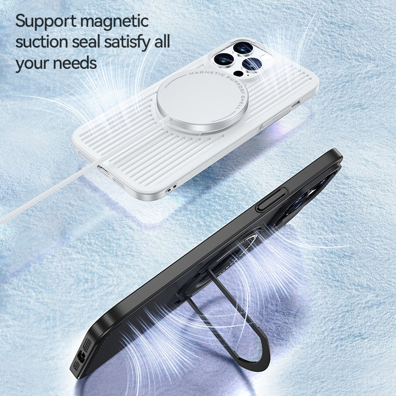 iPhone 15 Pro Hard Shell MagClap Magsafe Cooling Case - White