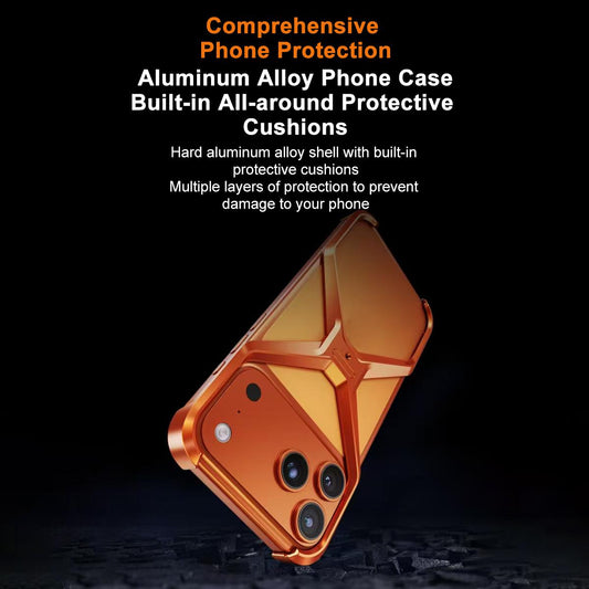 iPhone 17 Pro Max X Shape Metal Hollow Bumper Bezel-Free Protective Case