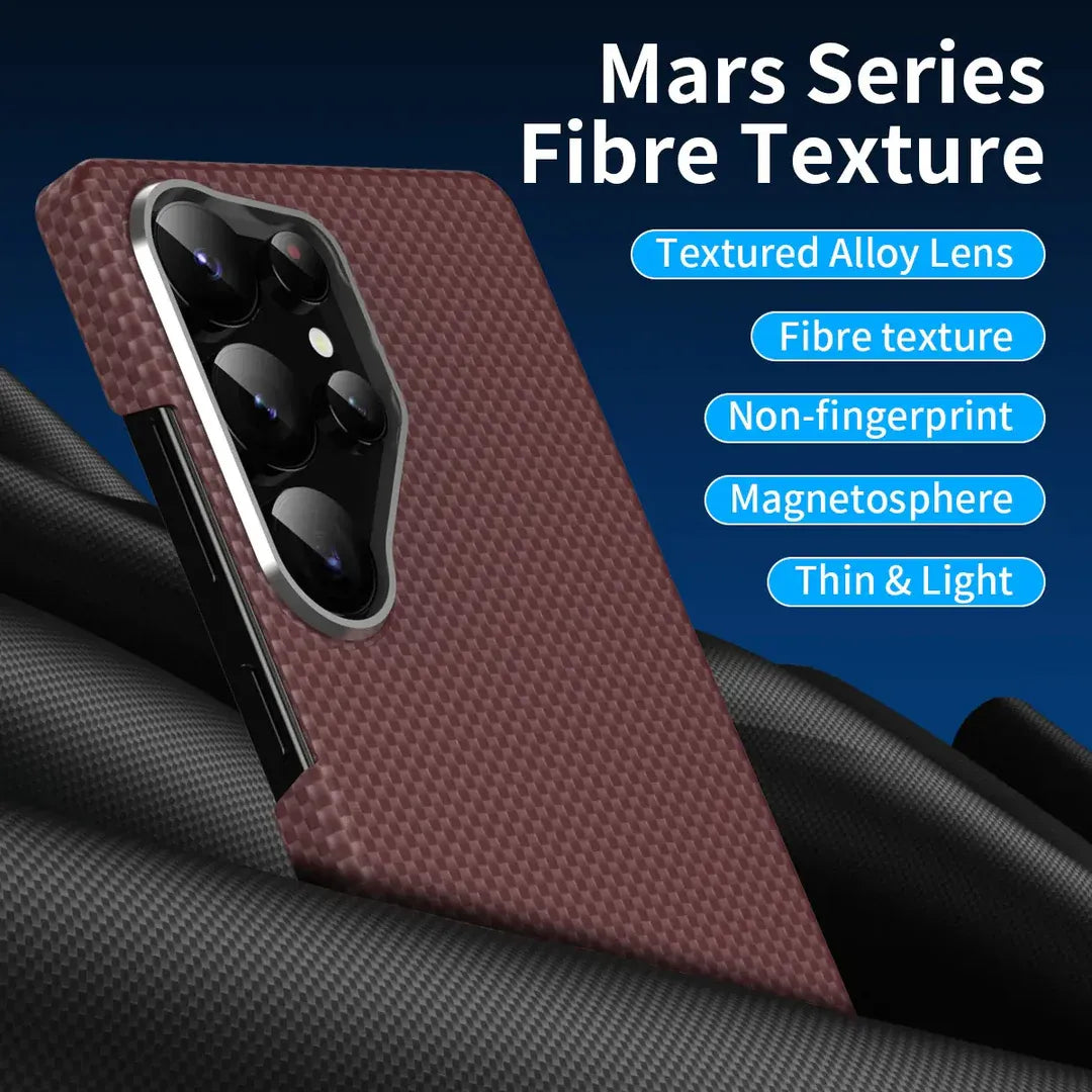 Samsung Galaxy S25 Ultra X-Level Ultathin 0.5mm Carbon Fiber Pattern Case with Magsafe - Red