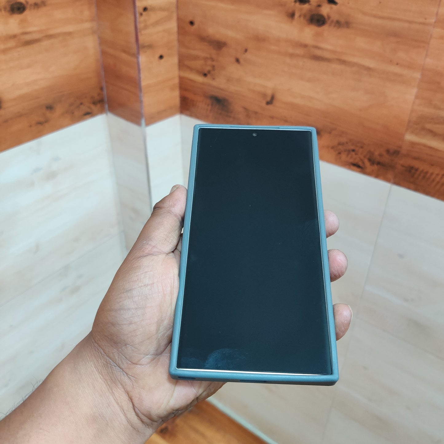 Samsung Galaxy S24 Ultra Dual Horse Embroidery PU Leather Case with Cloth Inside - Gray