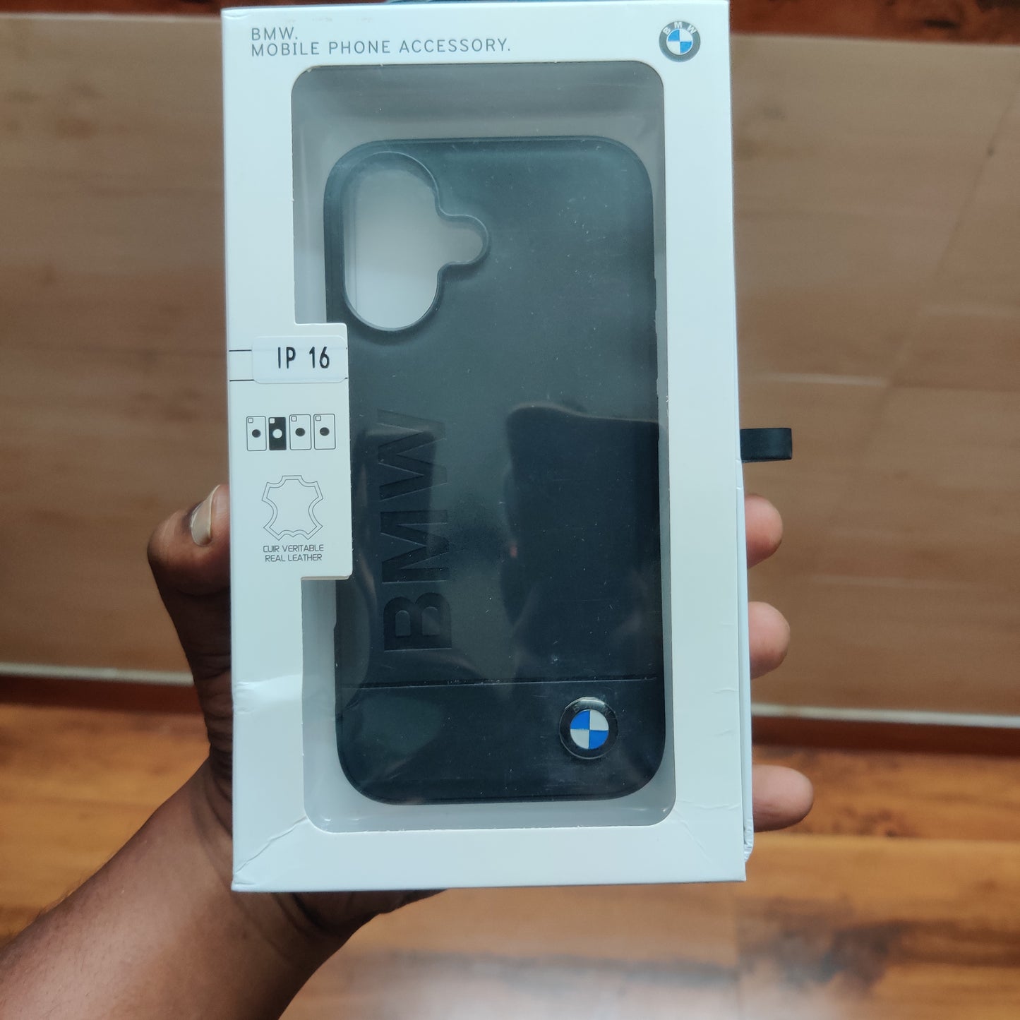 iPhone 16 BMW Case with Inner Fabric Protection - Black