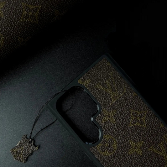 Samsung Galaxy S22 Ultra Louis Vuitton LV Leather Case - Brown