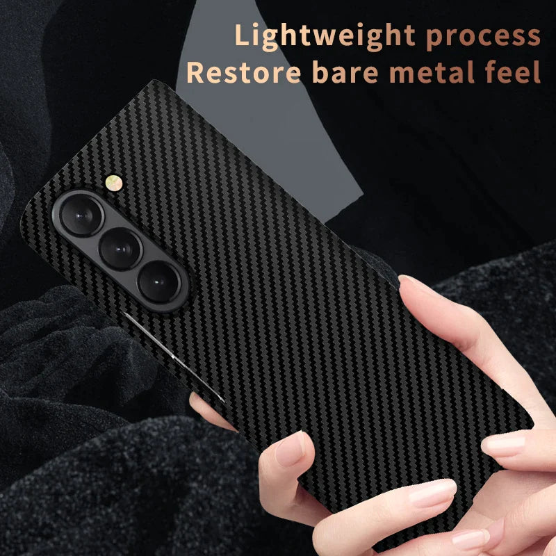Samsung Galaxy Z Fold 5 Dual Shade Carbon Fiber Shockproof Case - Red