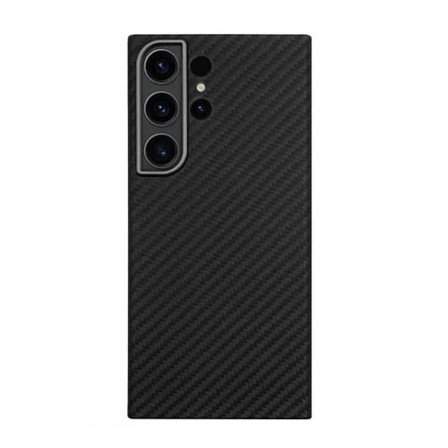 Samsung Galaxy S24 Ultra Slim Fit Carbon Pattern Case with Camera Protection - Black