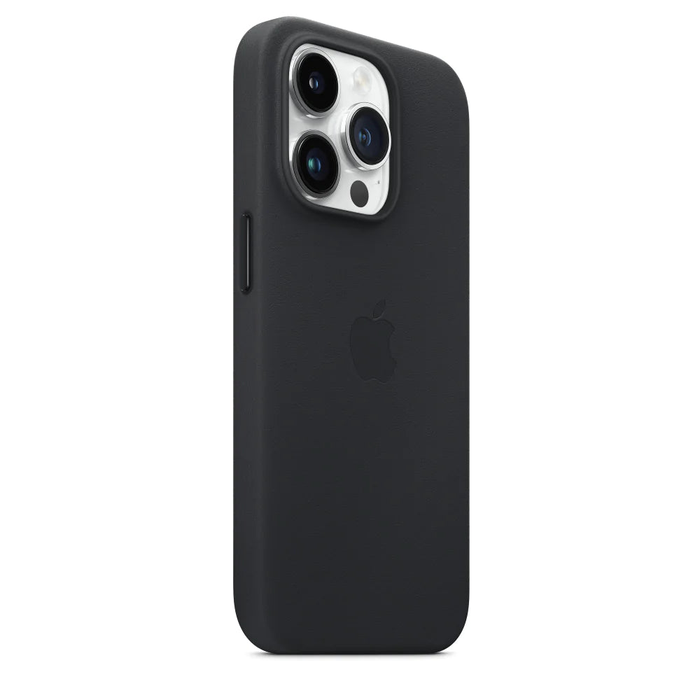 iPhone 15 Pro Max Leather Case with MagSafe & IC Animation - Black