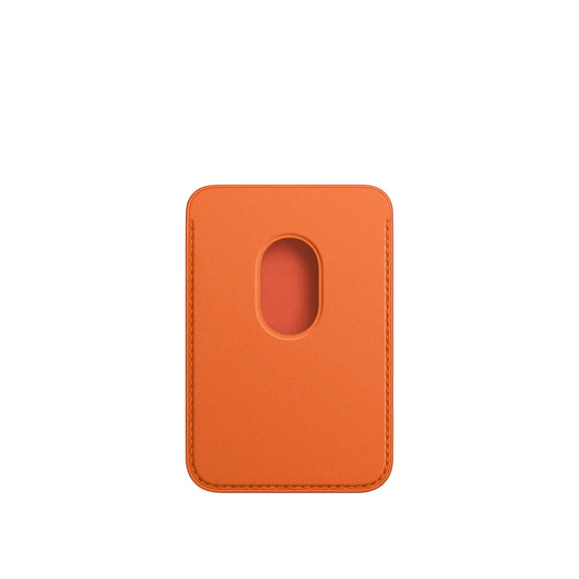 Leather MagSafe Wallet – Slim Magnetic Card Holder for iPhone - Orange