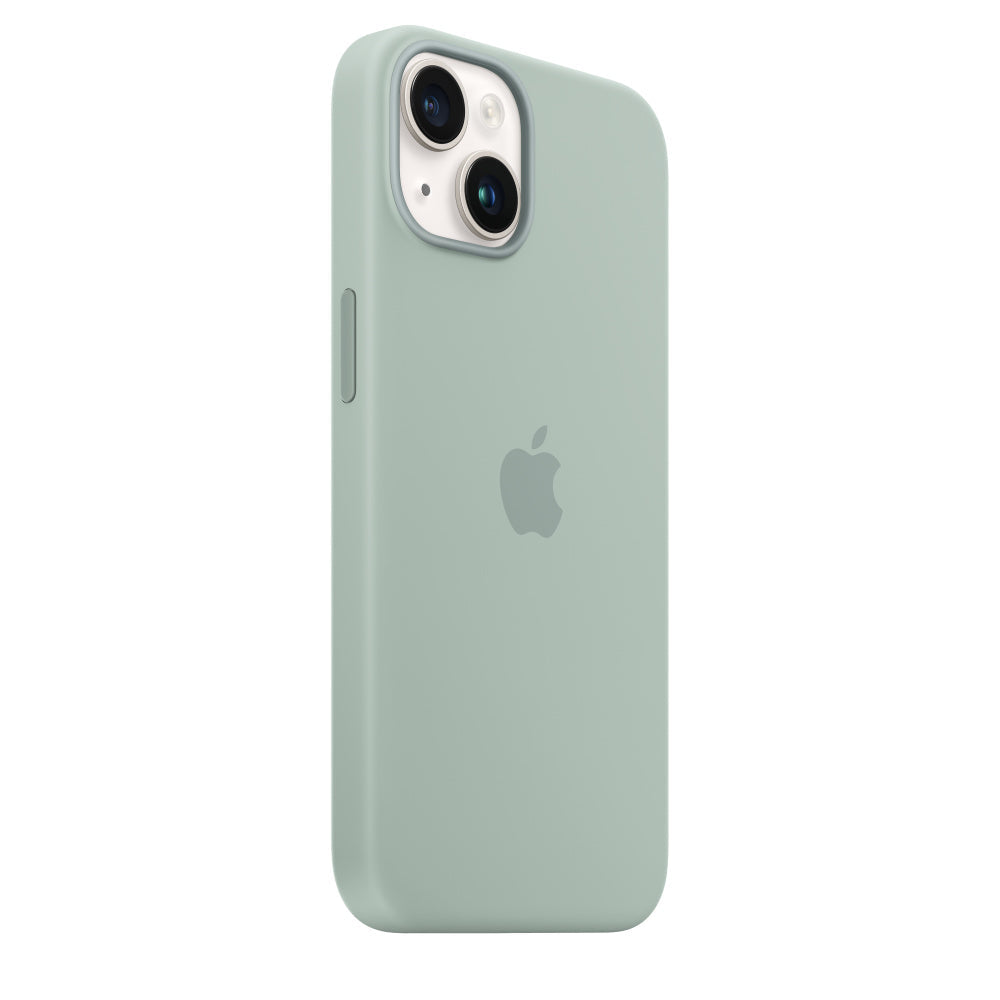 iPhone 14 Plus Silicon Case with Inner Fabric - Mint