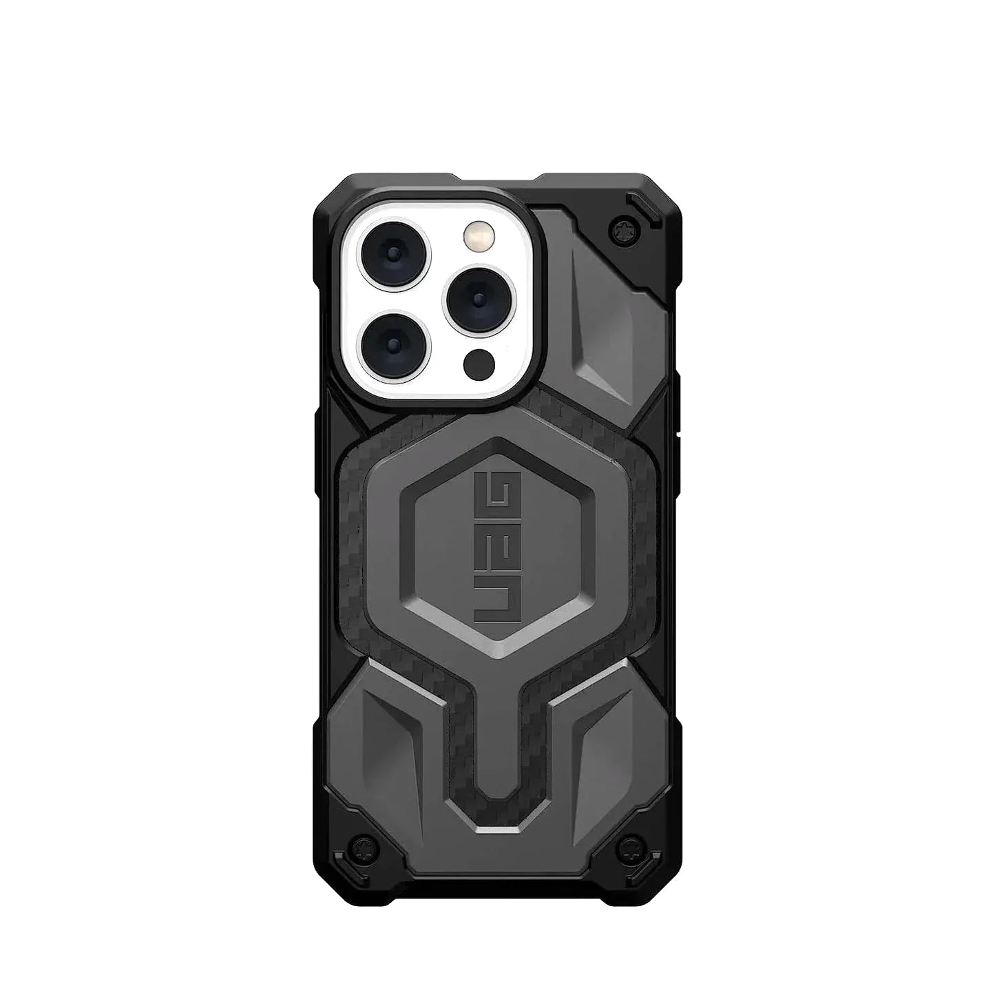UAG Monarch Pro Carbon Magsafe Compatible Slim Fit Rugged Protective Designed for iPhone 15 Pro-Grey