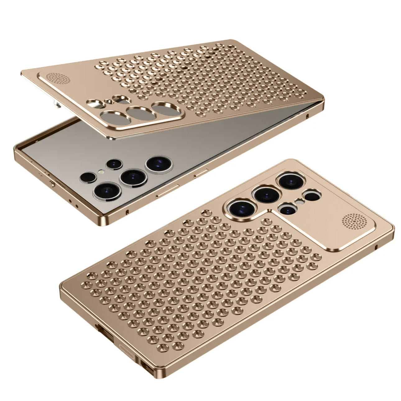 Samsung Galaxy S25 Ultra Full Metal Heat Dissipation Aluminum Cooling Case with Fragrance Aroma - Desert