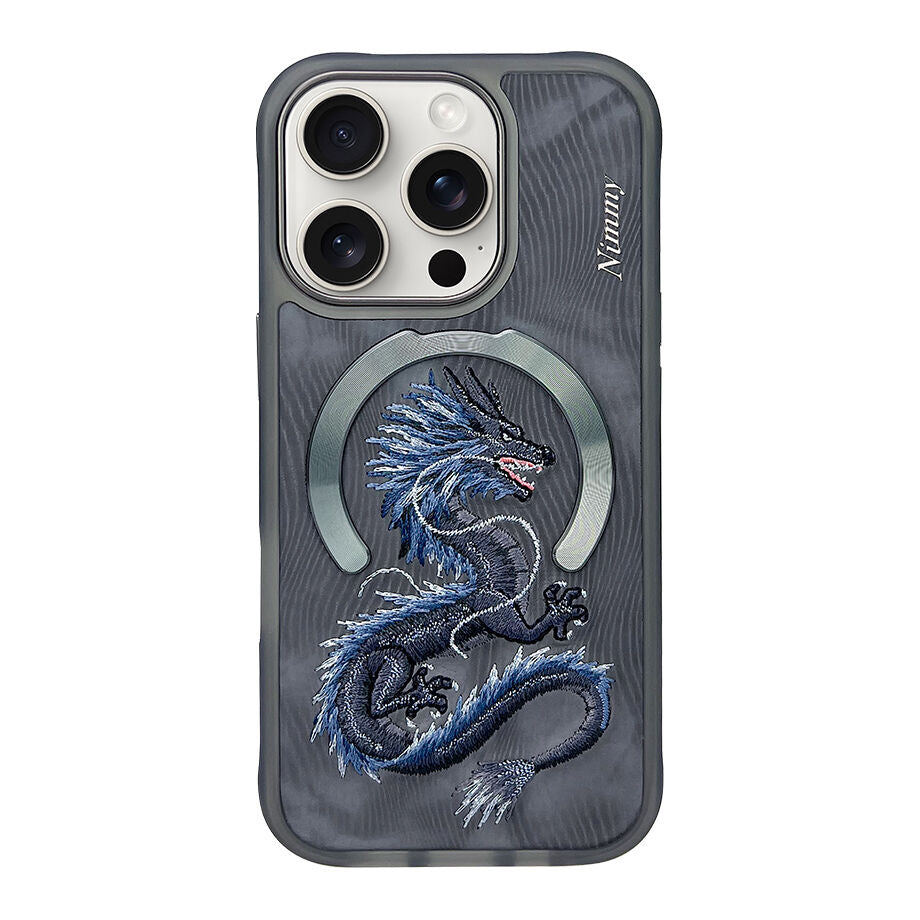 iPhone 16 Pro Max Nimmy Embroidery Dream Animal Series Magsafe Case - Dragon