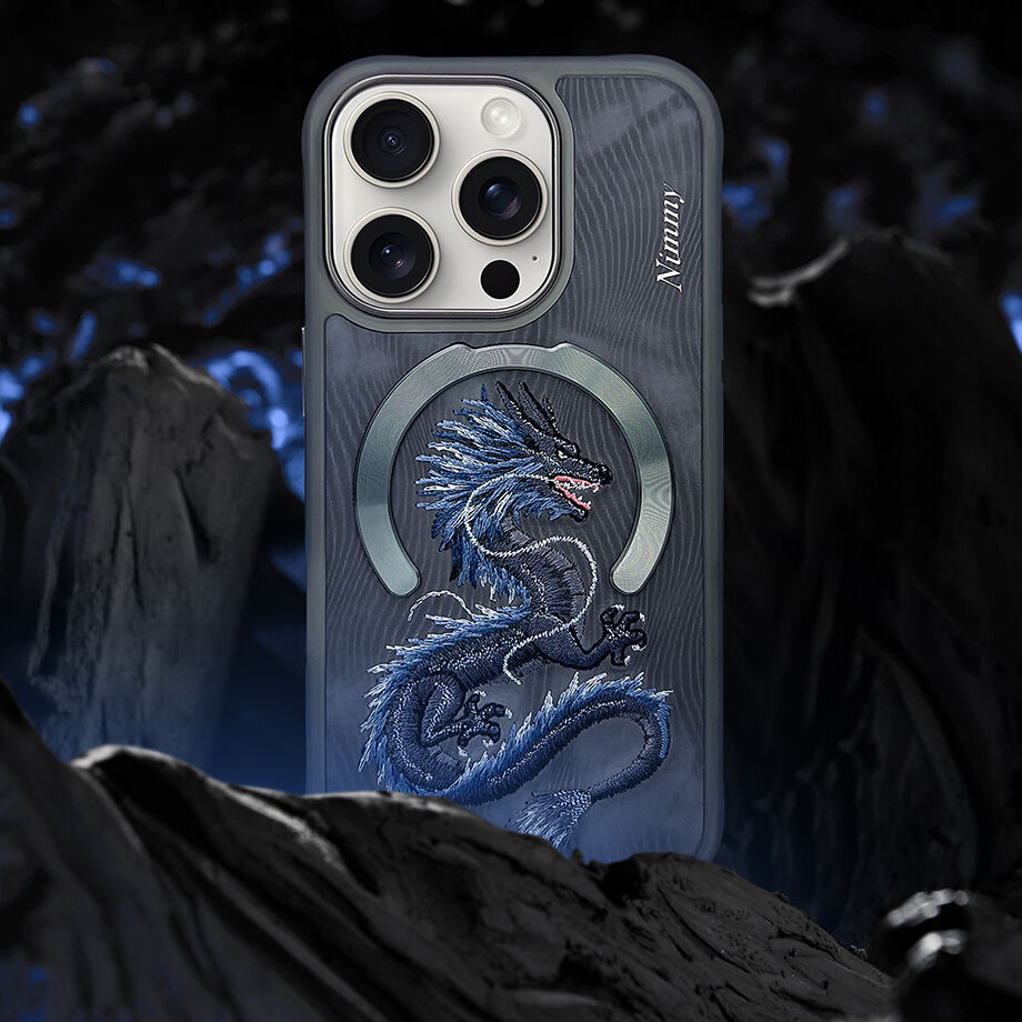 iPhone 16 Pro Max Nimmy Embroidery Dream Animal Series Magsafe Case - Dragon