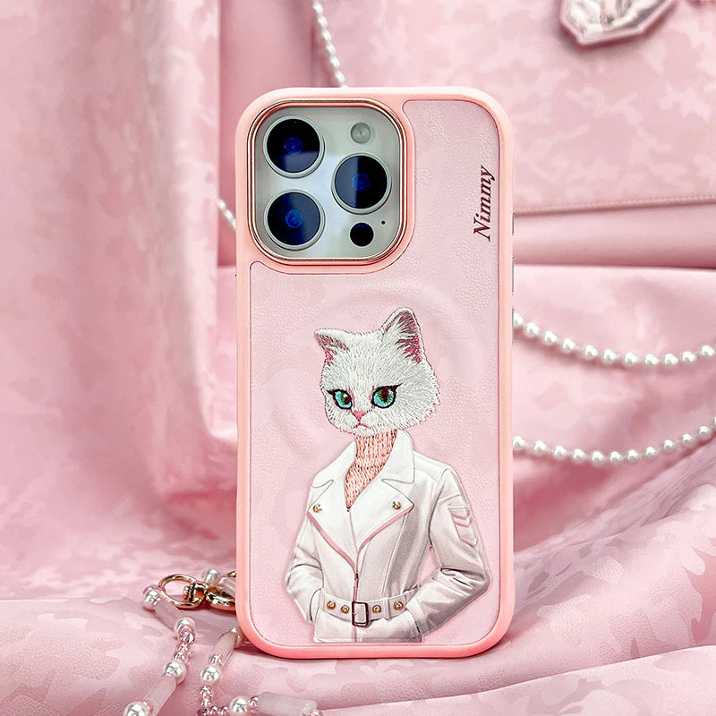 iPhone 16 Pro Max Nimmy Fashion Pets MagSafe Embroidery Case Cover