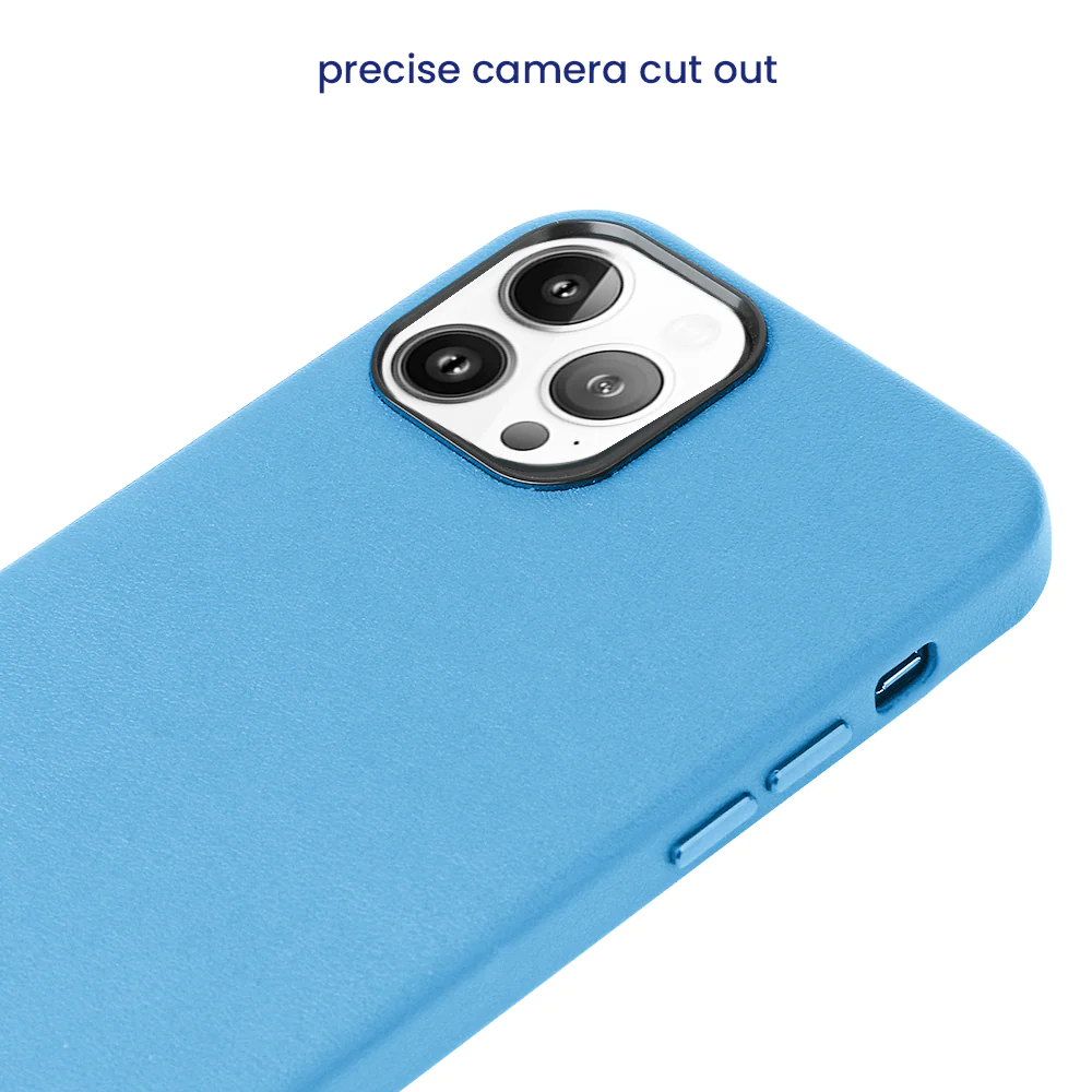iPhone 13 Pro Kzdoo Noble Series Leather Back Cover Case - Blue