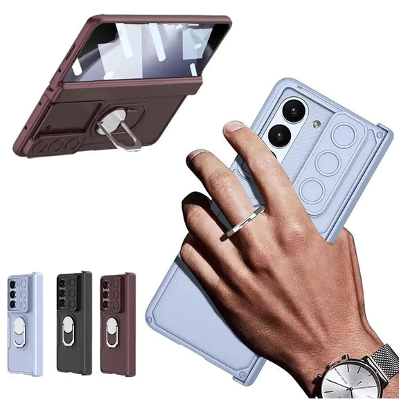 Samsung Galaxy Z Fold 5 Magnetic Hinge Protector Rugged Protective Case With Glass -Black