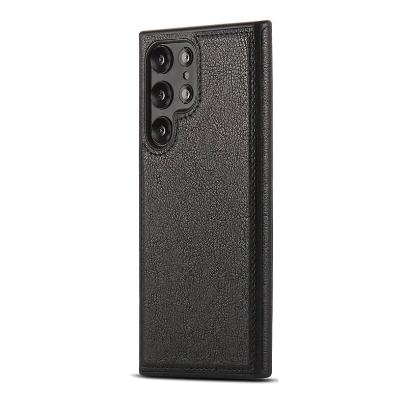 Samsung Galaxy S22 Ultra PU Leather Case with Drop Protection - Black