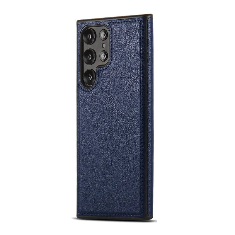 Samsung Galaxy S22 Ultra PU Leather Case with Drop Protection - Blue