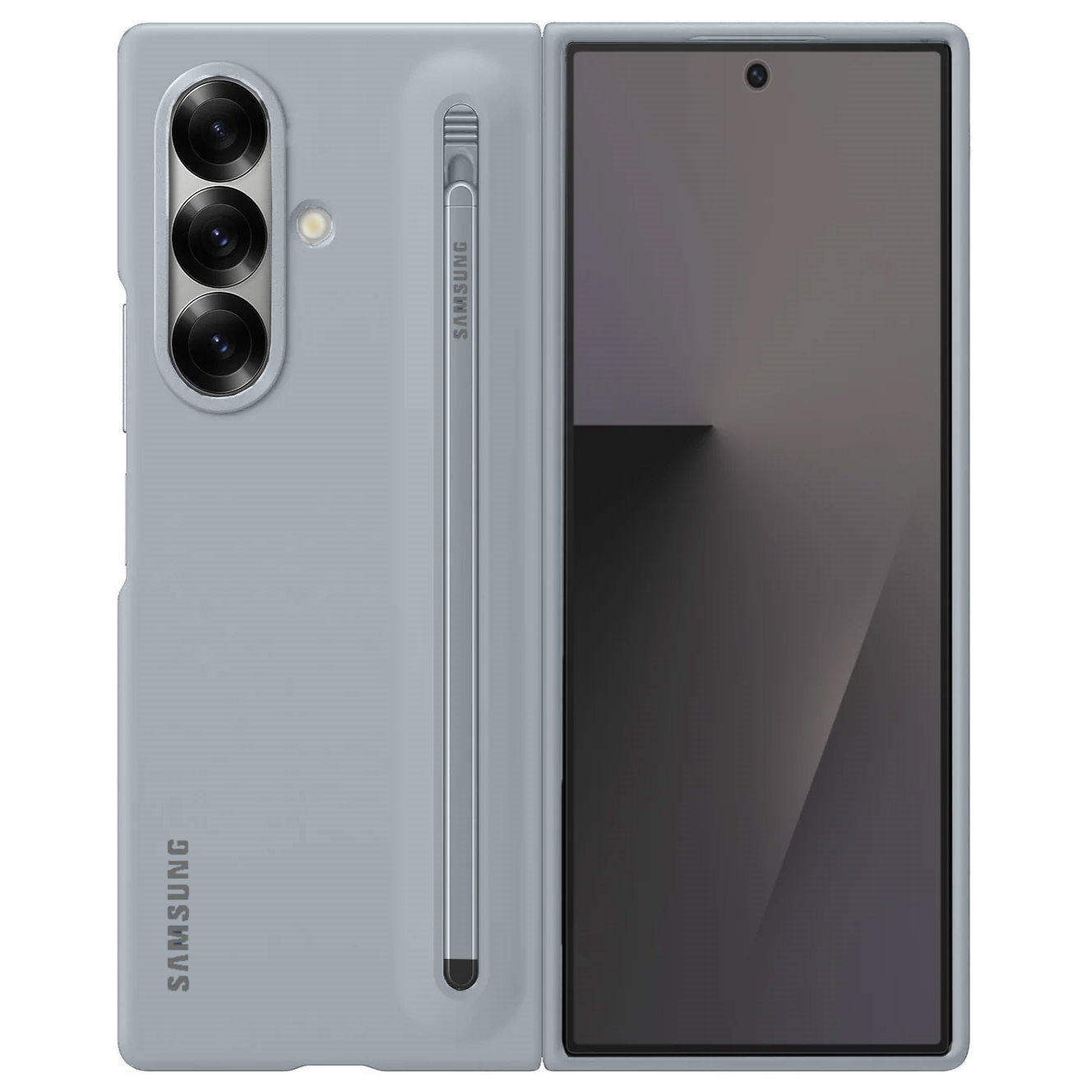 Samsung Galaxy Z Fold7 Skin Feel S Pen Case with Stylus - Dark Gray