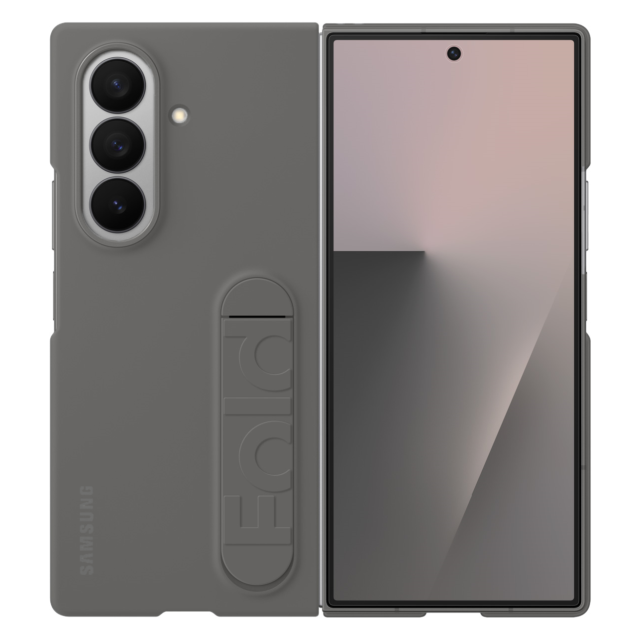 Samsung Galaxy Z Fold 7 Matte Skin Feel PC Hard Case with Kickstand - Shadow Gray