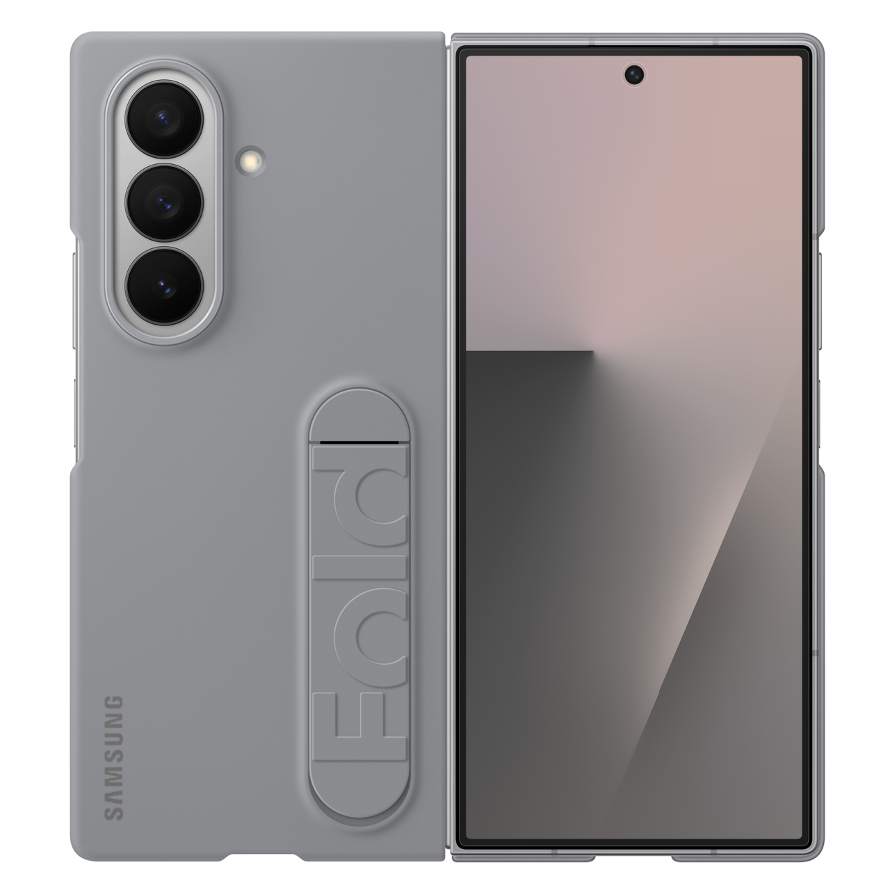 Samsung Galaxy Z Fold 7 Matte Skin Feel PC Hard Case with Kickstand - Gray