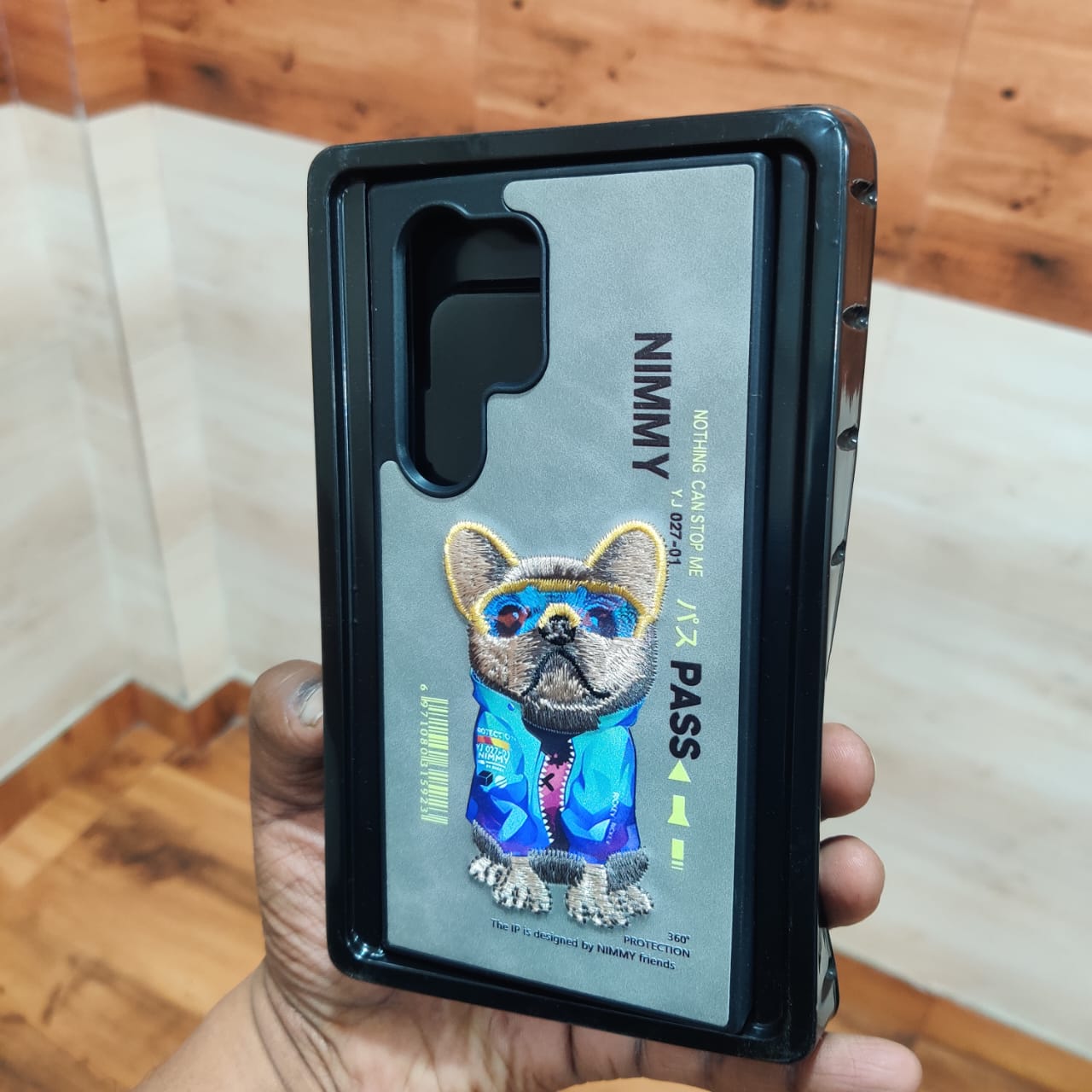 Samsung Galaxy S24 Ultra Embroidery PU Leather Case with Cloth Inside - Dog