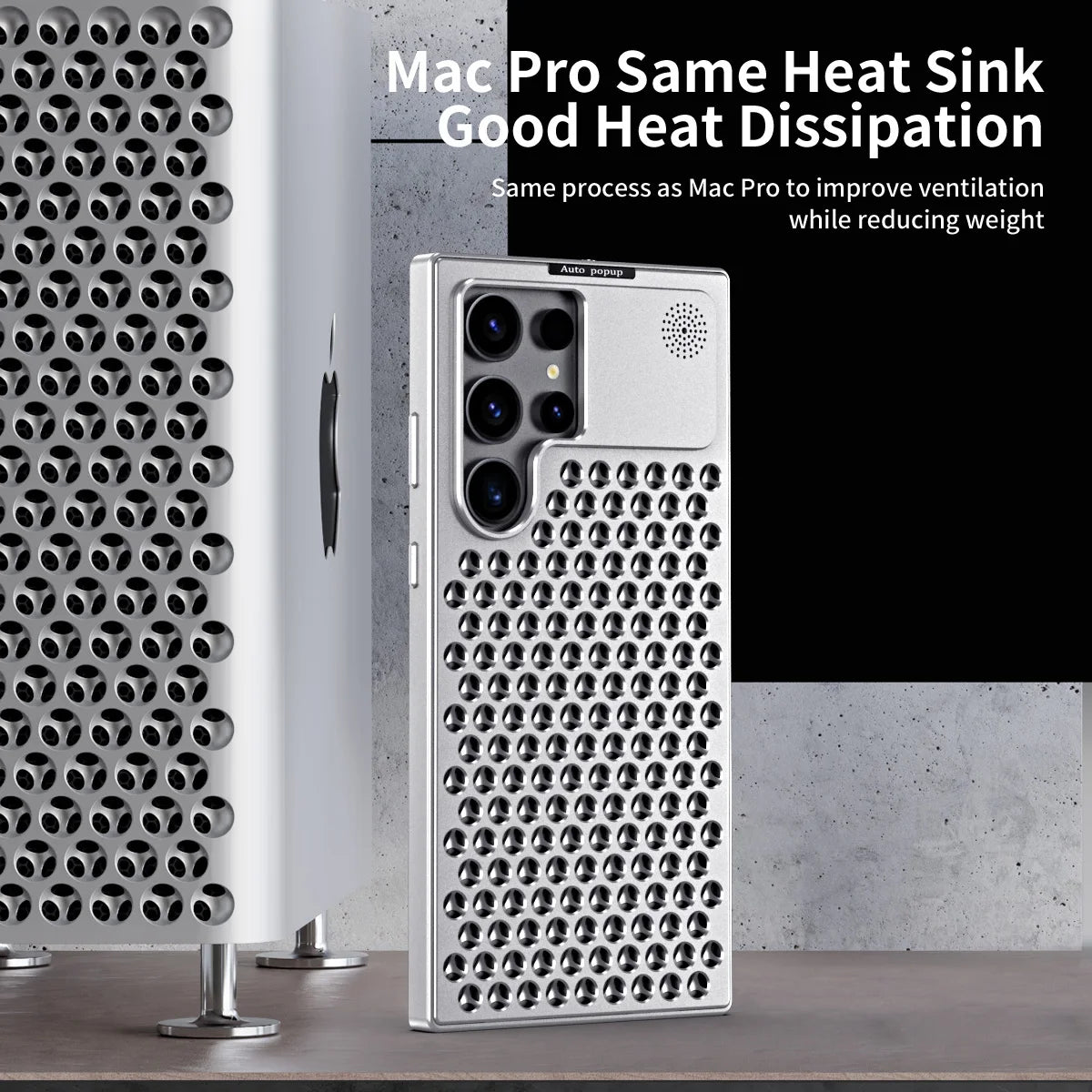 Samsung Galaxy S24 Ultra Metal Heat Dissipation Aluminum Cooling Case with Fragrance Aroma - Black