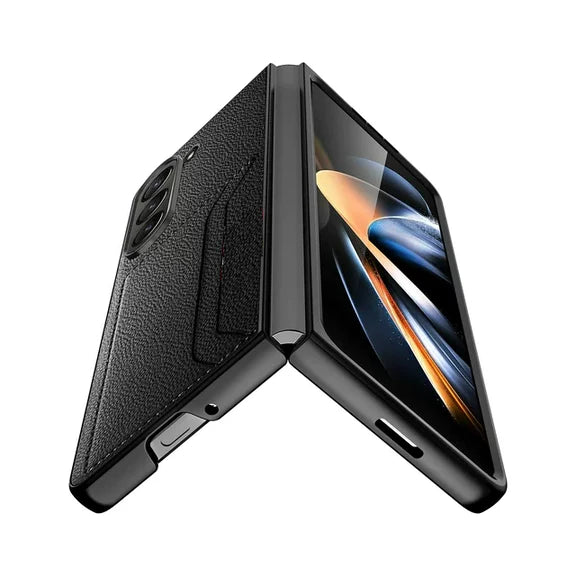 Samsung Galaxy Z Fold 5 HDB Card Holder Leather Case - Brown