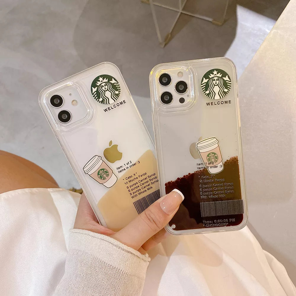 iPhone 12  Transparent Starbucks Case with Floating Cup