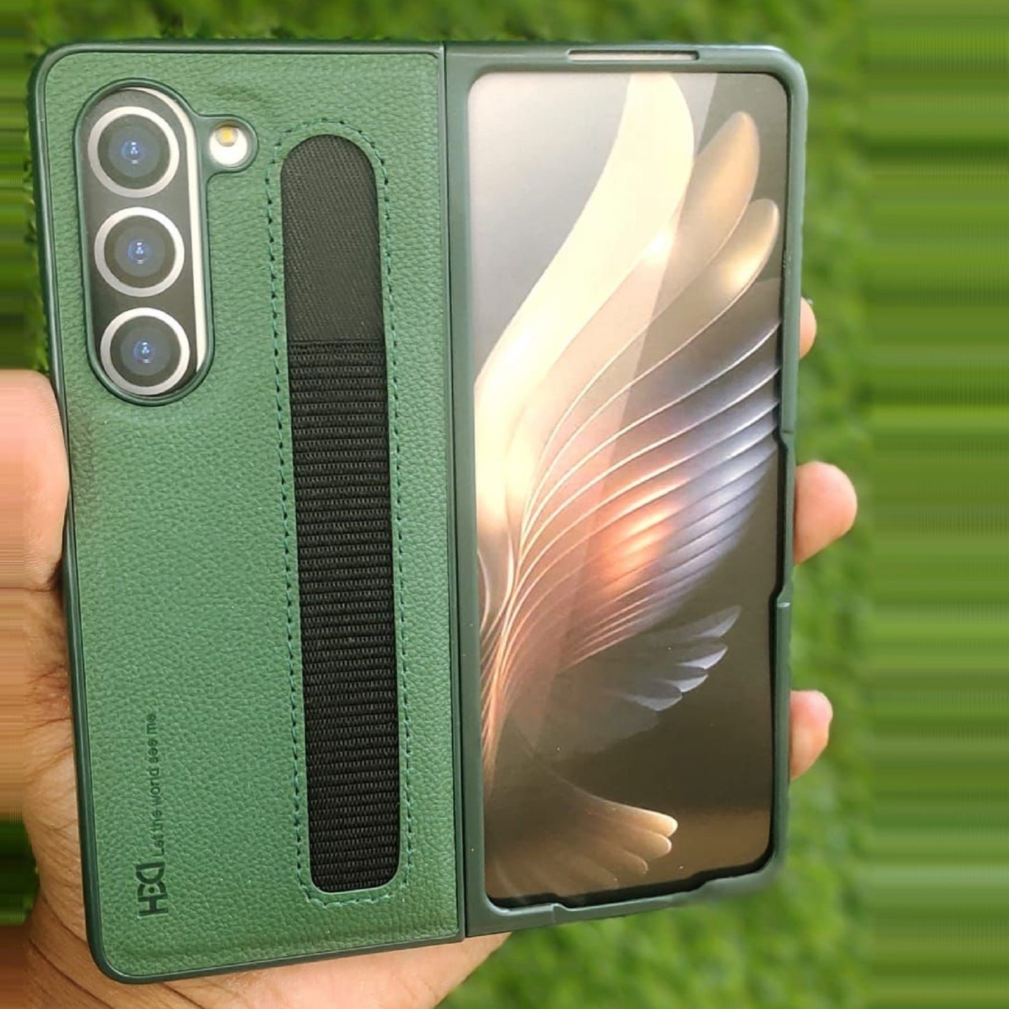 Samsung Galaxy Z Fold 5 HBD Leather Case With Pen Slot - Green