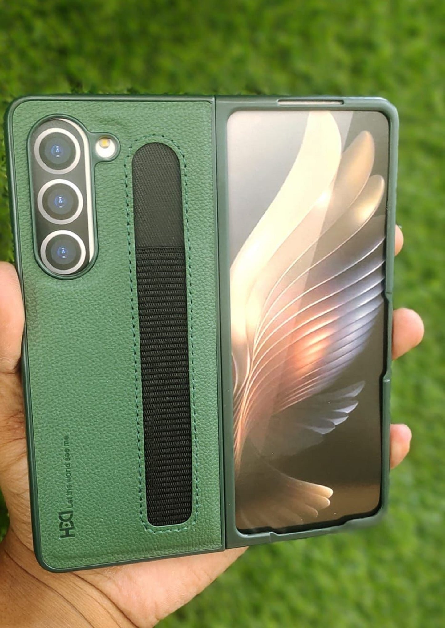 Samsung Galaxy Z Fold 5 HBD Leather Case With Pen Slot - Green