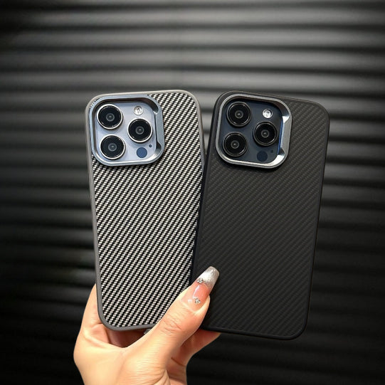 iPhone 15 Pro Max Smooth & Sleek Finish Soft Carbon Texture Case - Titanium