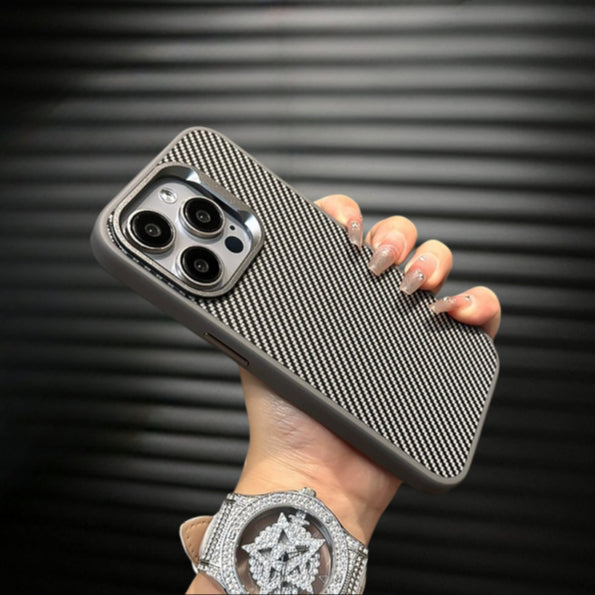 iPhone 15 Pro Max Smooth & Sleek Finish Soft Carbon Texture Case - Titanium