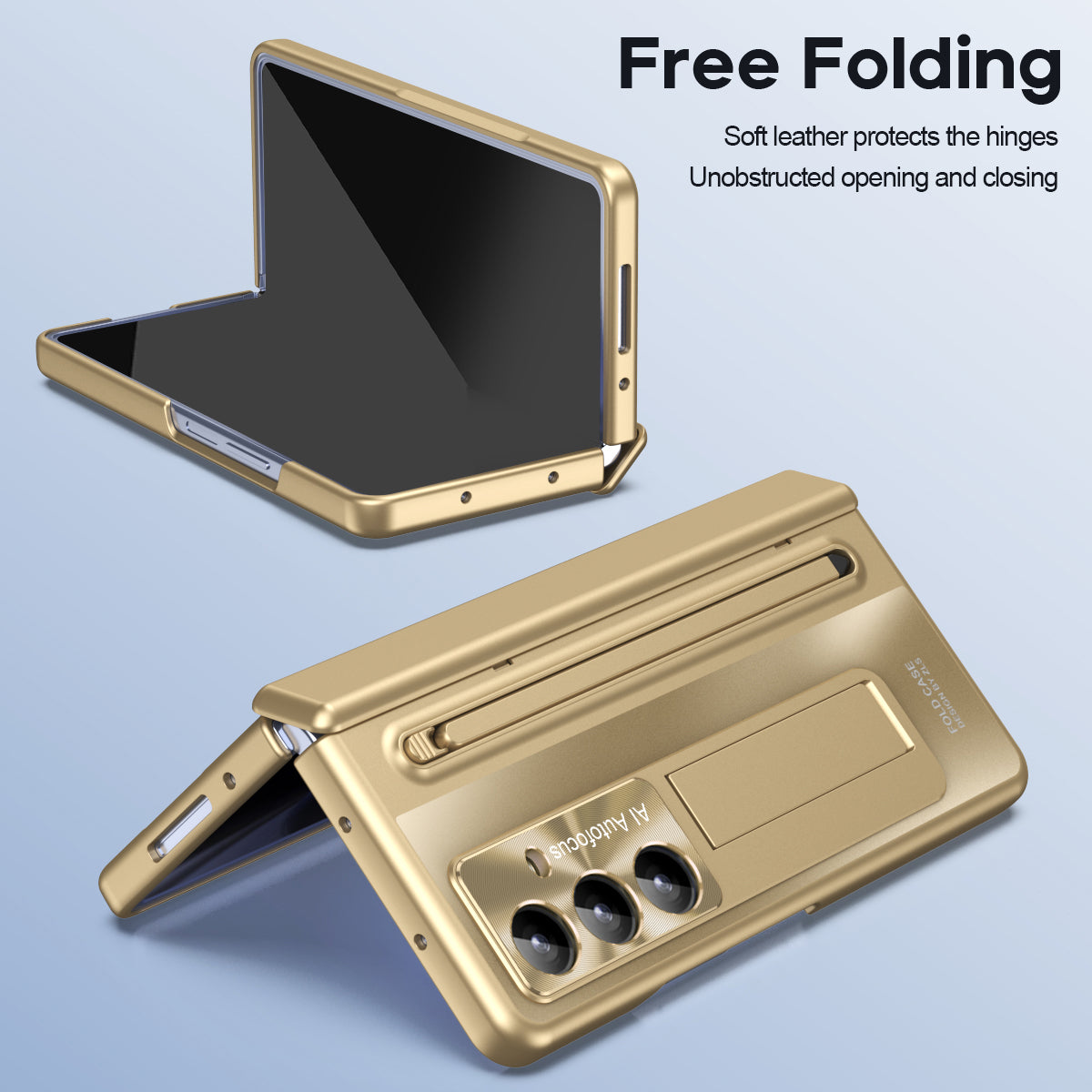 Samsung Galaxy Z Fold7 Electroplating Case with Stylus, Kickstand & Glass Protection - White