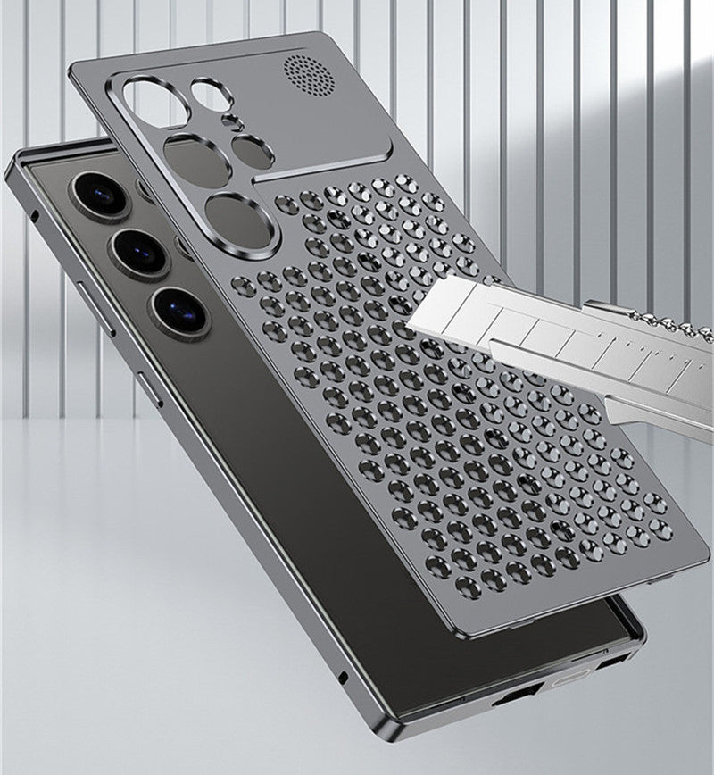 Samsung Galaxy S25 Ultra Full Metal Heat Dissipation Aluminum Cooling Case with Fragrance Aroma - Black