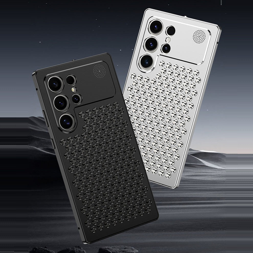 Samsung Galaxy S25 Ultra Full Metal Heat Dissipation Aluminum Cooling Case with Fragrance Aroma - Black