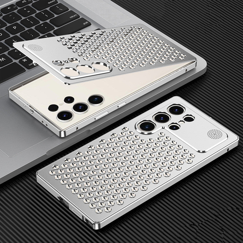 Samsung Galaxy S25 Ultra Full Metal Heat Dissipation Aluminum Cooling Case with Fragrance Aroma - Silver