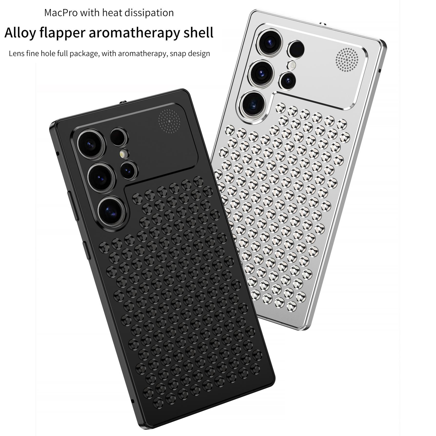 Samsung Galaxy S25 Ultra Full Metal Heat Dissipation Aluminum Cooling Case with Fragrance Aroma - Black