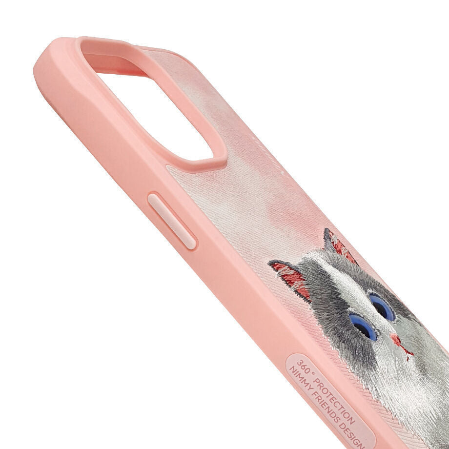 Nimmy Embroidery for iPhone 14 TPU+PU Leather Shockproof Big Eyes-Ragdoll