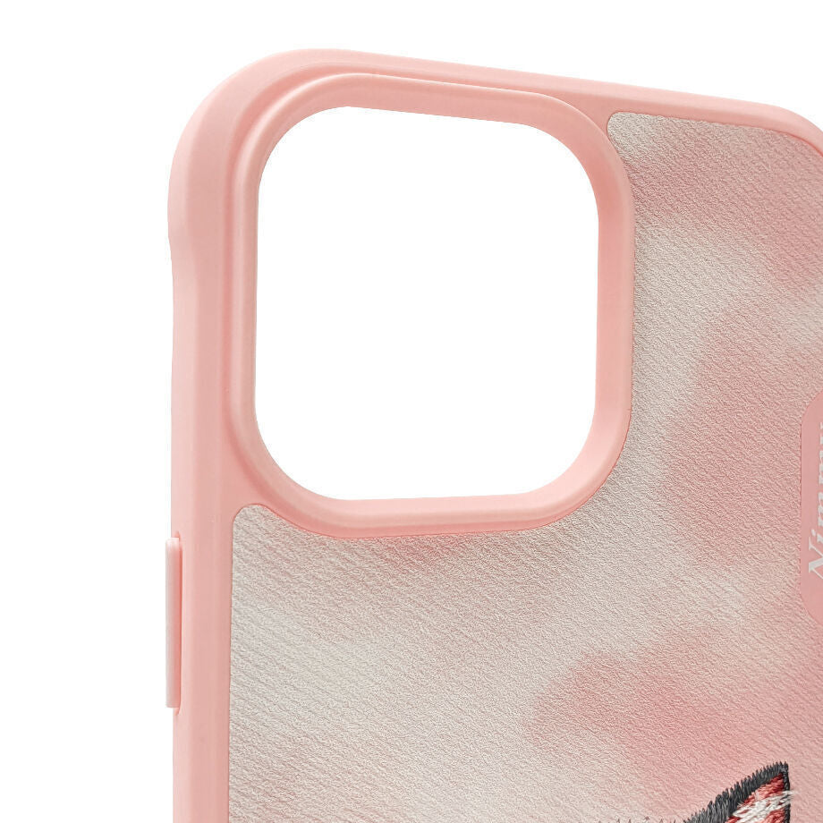 Nimmy Embroidery for iPhone 14 TPU+PU Leather Shockproof Big Eyes-Ragdoll