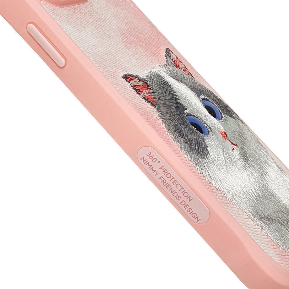 Nimmy Embroidery for iPhone 14 TPU+PU Leather Shockproof Big Eyes-Ragdoll